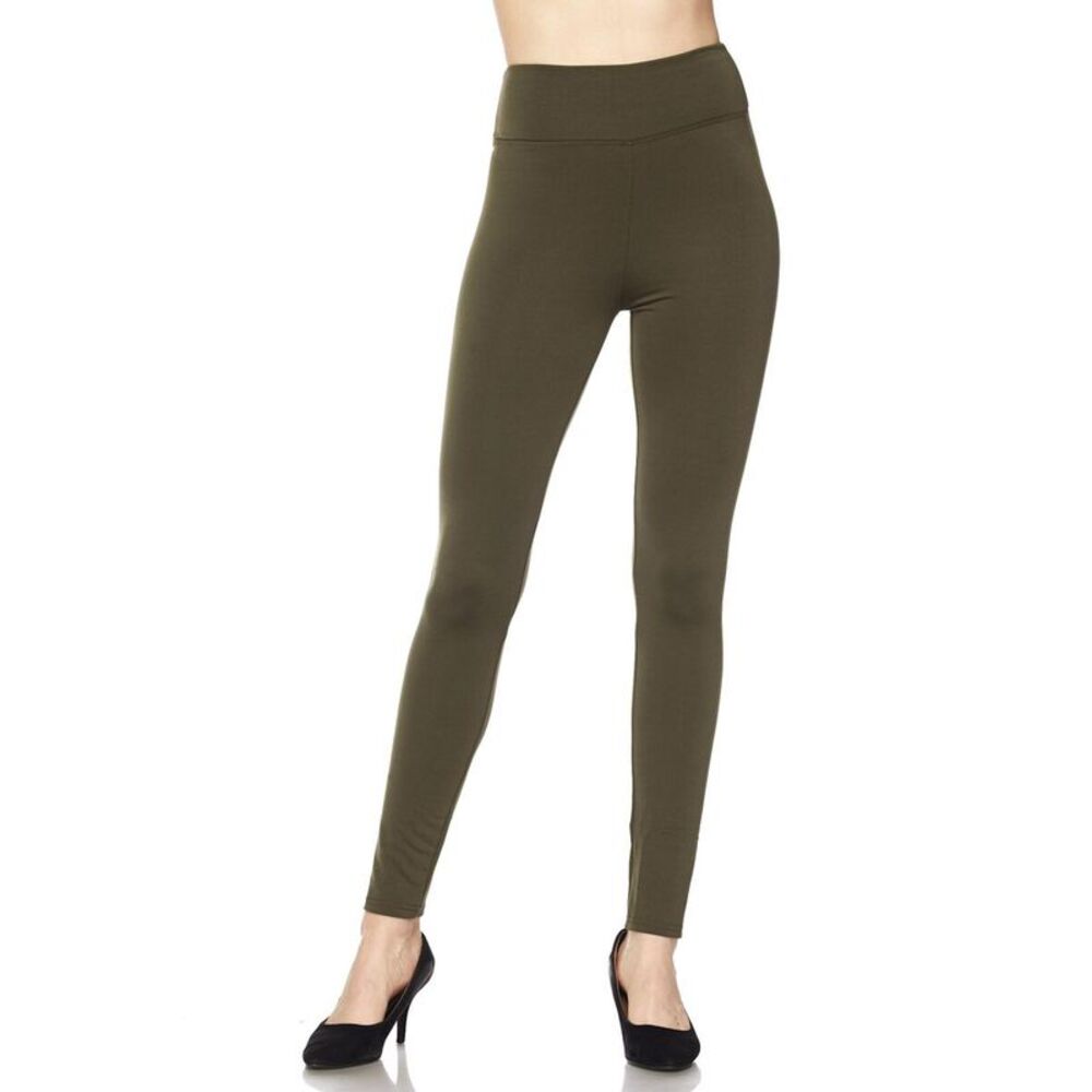 World of Leggings High Waisted Fleece Lined Plus Size Leggings - 3 Inch